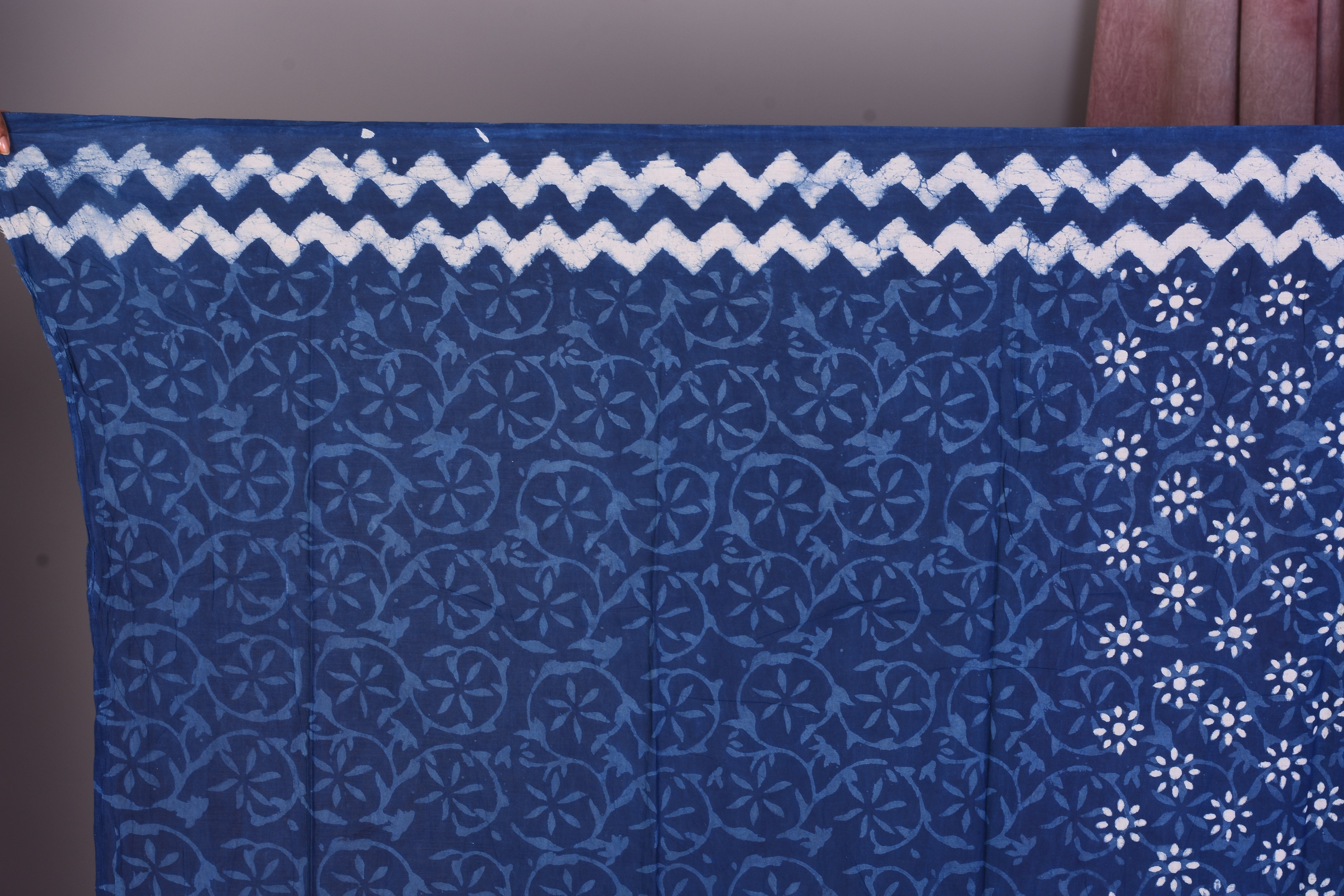 Navy Blue Blended Silk Saree with ThreadWorks - Keya Seth Exclusive