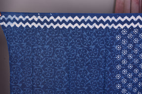 Navy Blue Blended Silk Saree with ThreadWorks - Keya Seth Exclusive