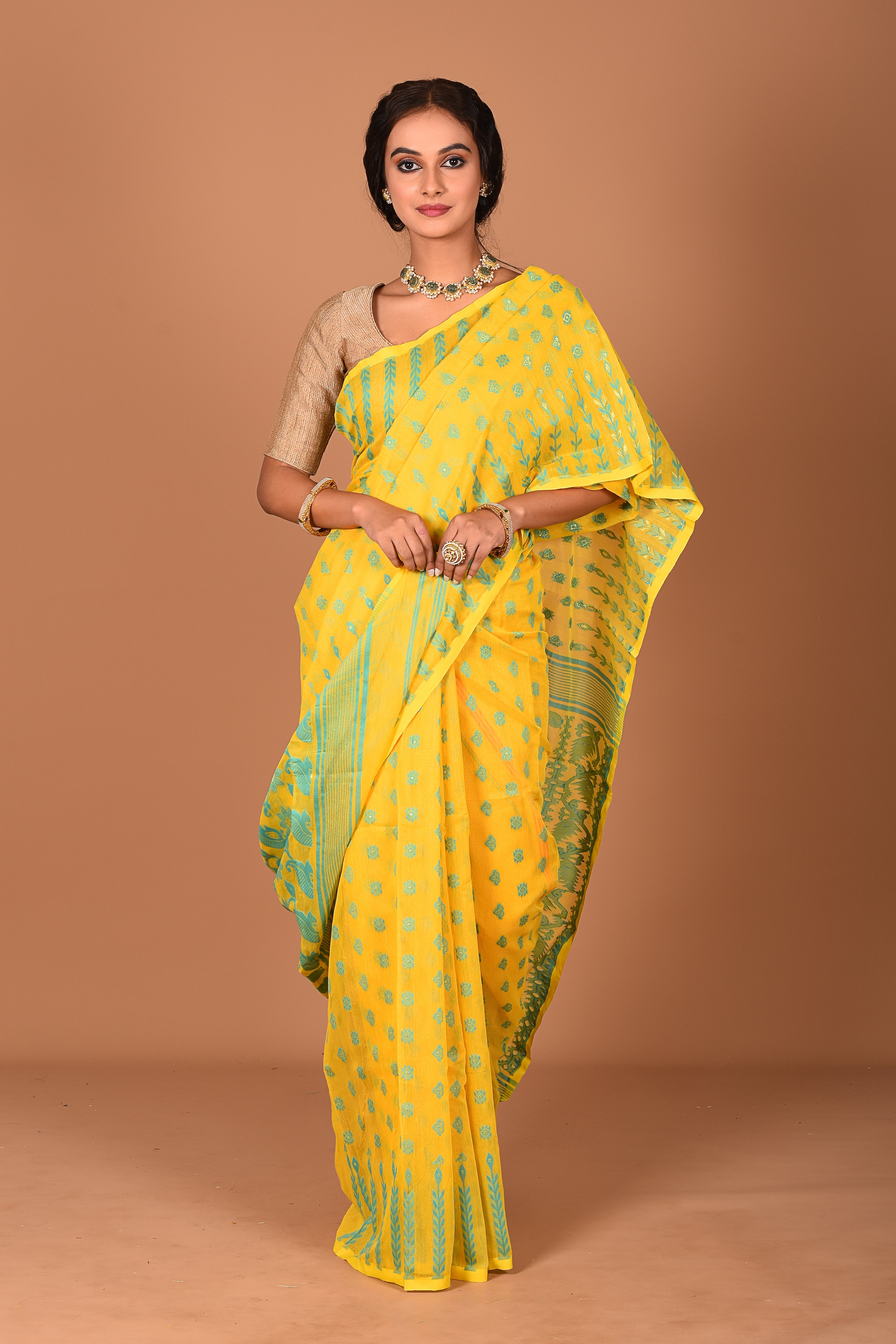 Yellow Jamdani Saree - Keya Seth Exclusive