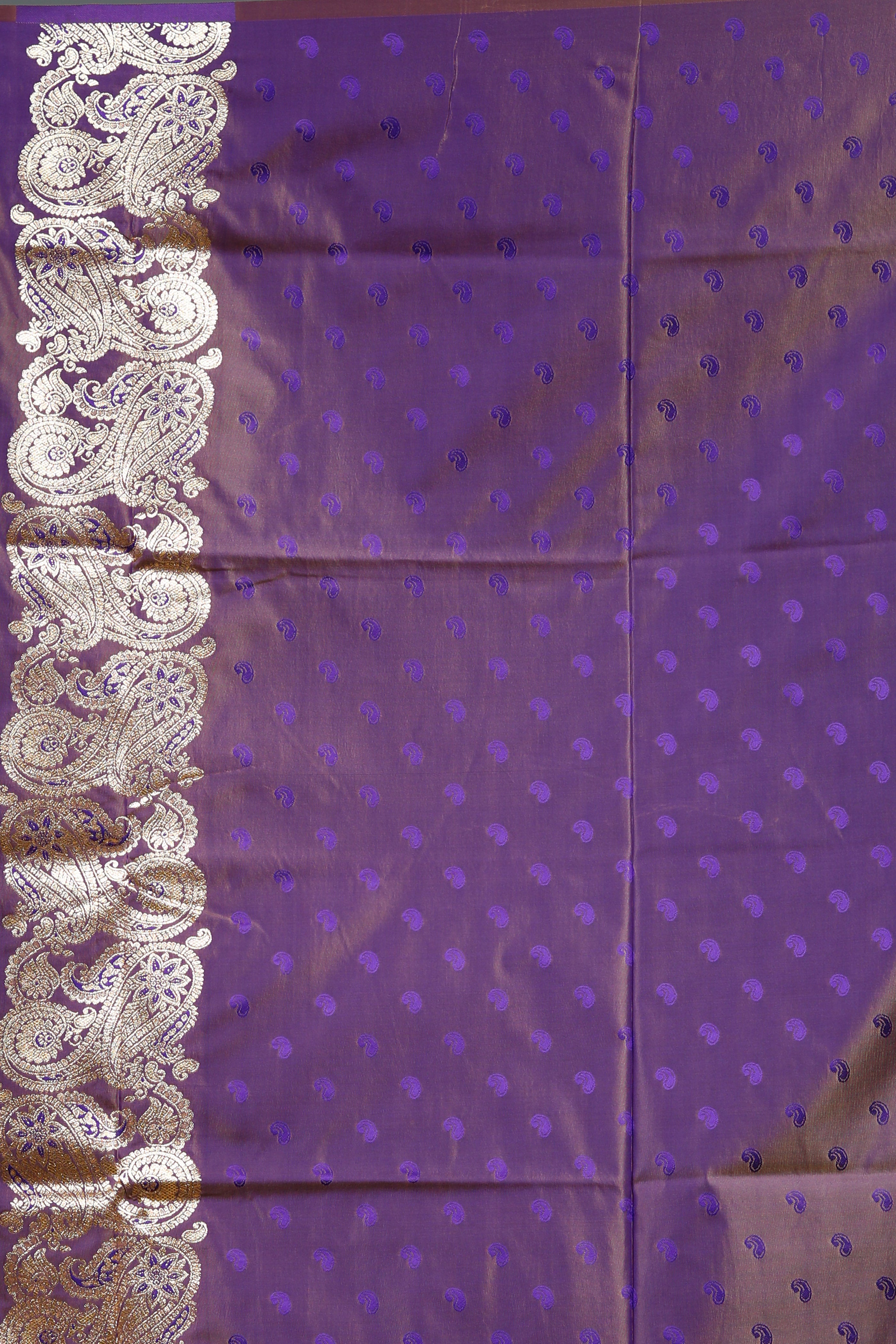 Purple Blended Satin Silk Saree