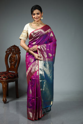 Purple Blended Kanjivaram Silk Saree