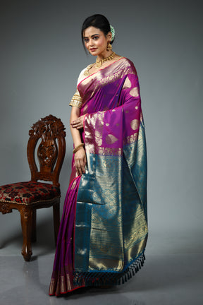 Purple Blended Kanjivaram Silk Saree