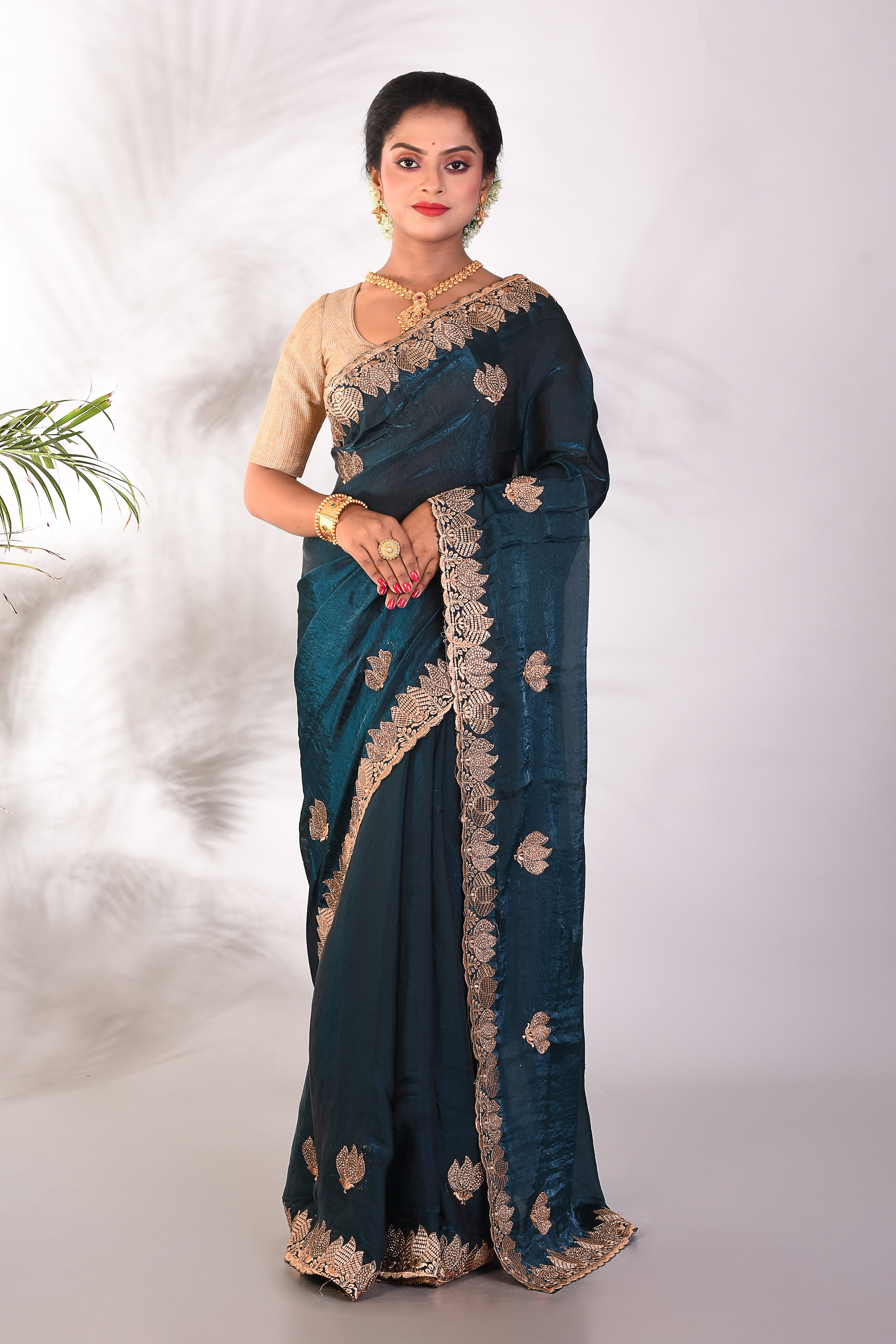 Blue Organza Saree - Keya Seth Exclusive