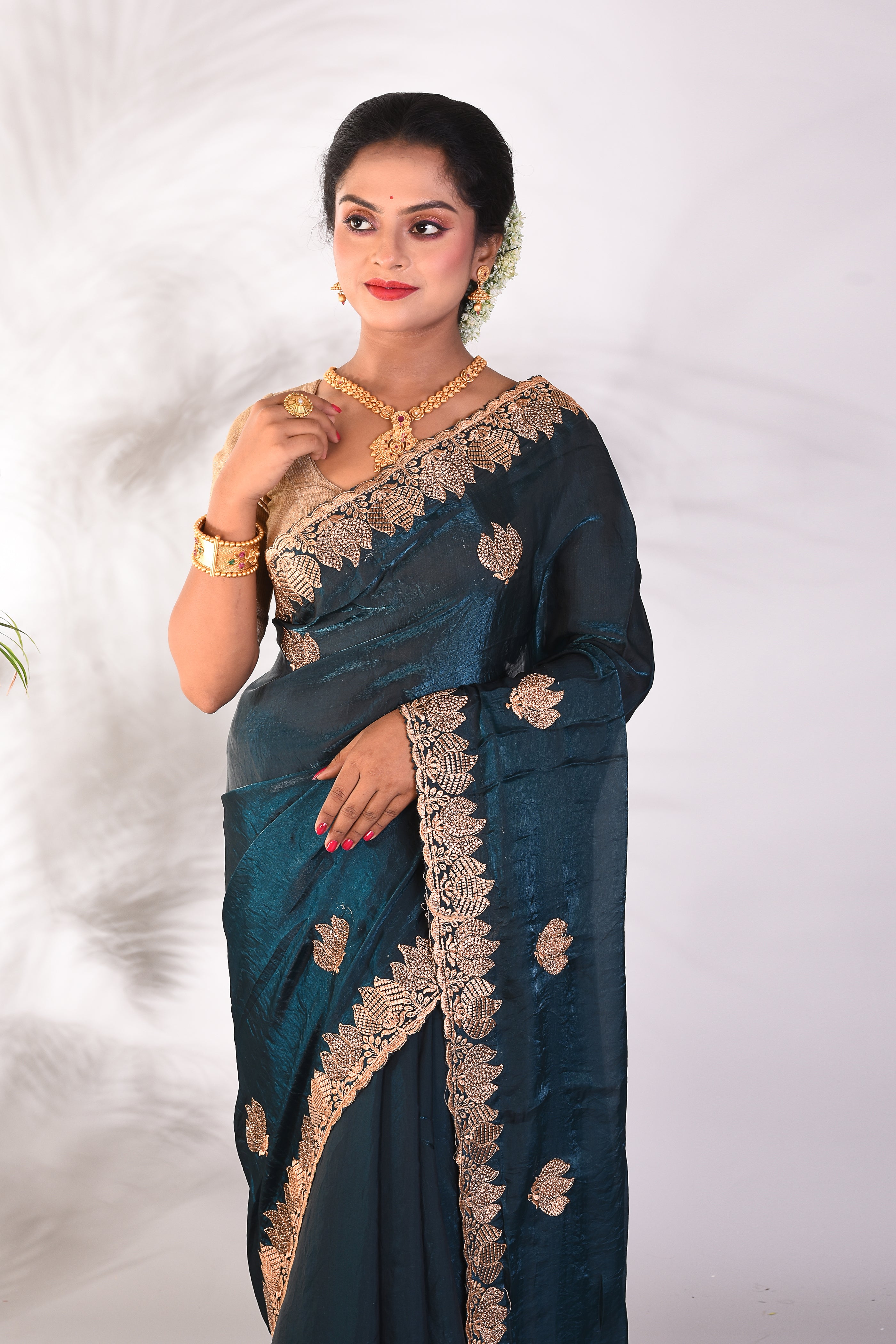 Blue Organza Saree - Keya Seth Exclusive