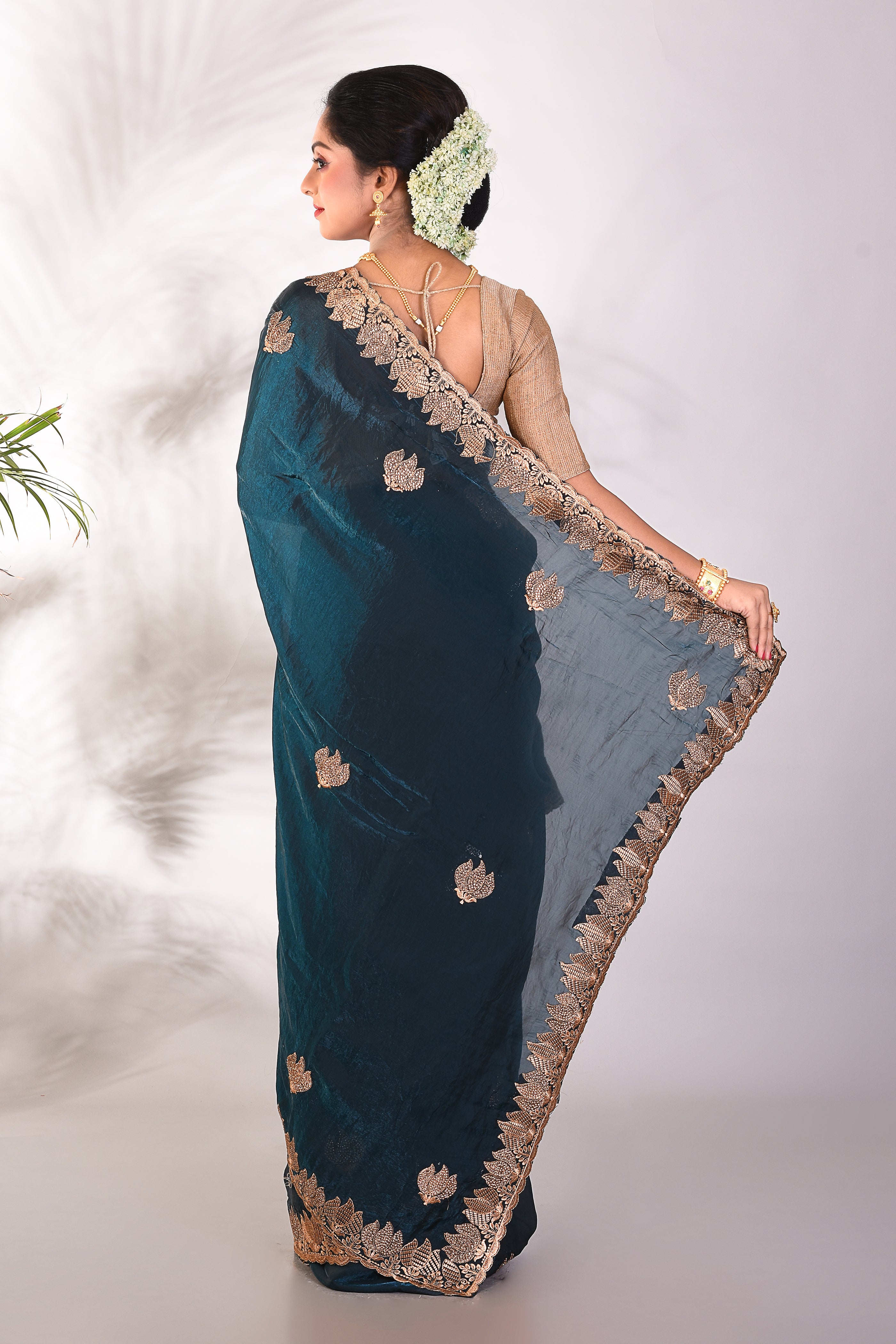 Blue Organza Saree - Keya Seth Exclusive