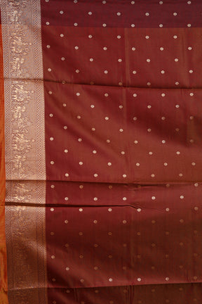 Rust Blended Blended Silk Saree