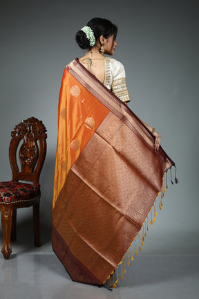 Rust Blended Blended Silk Saree
