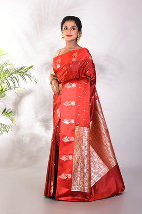 Maroon Mushroo Silk Saree - Keya Seth Exclusive