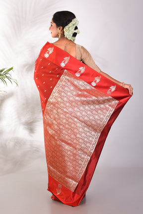 Maroon Mushroo Silk Saree - Keya Seth Exclusive