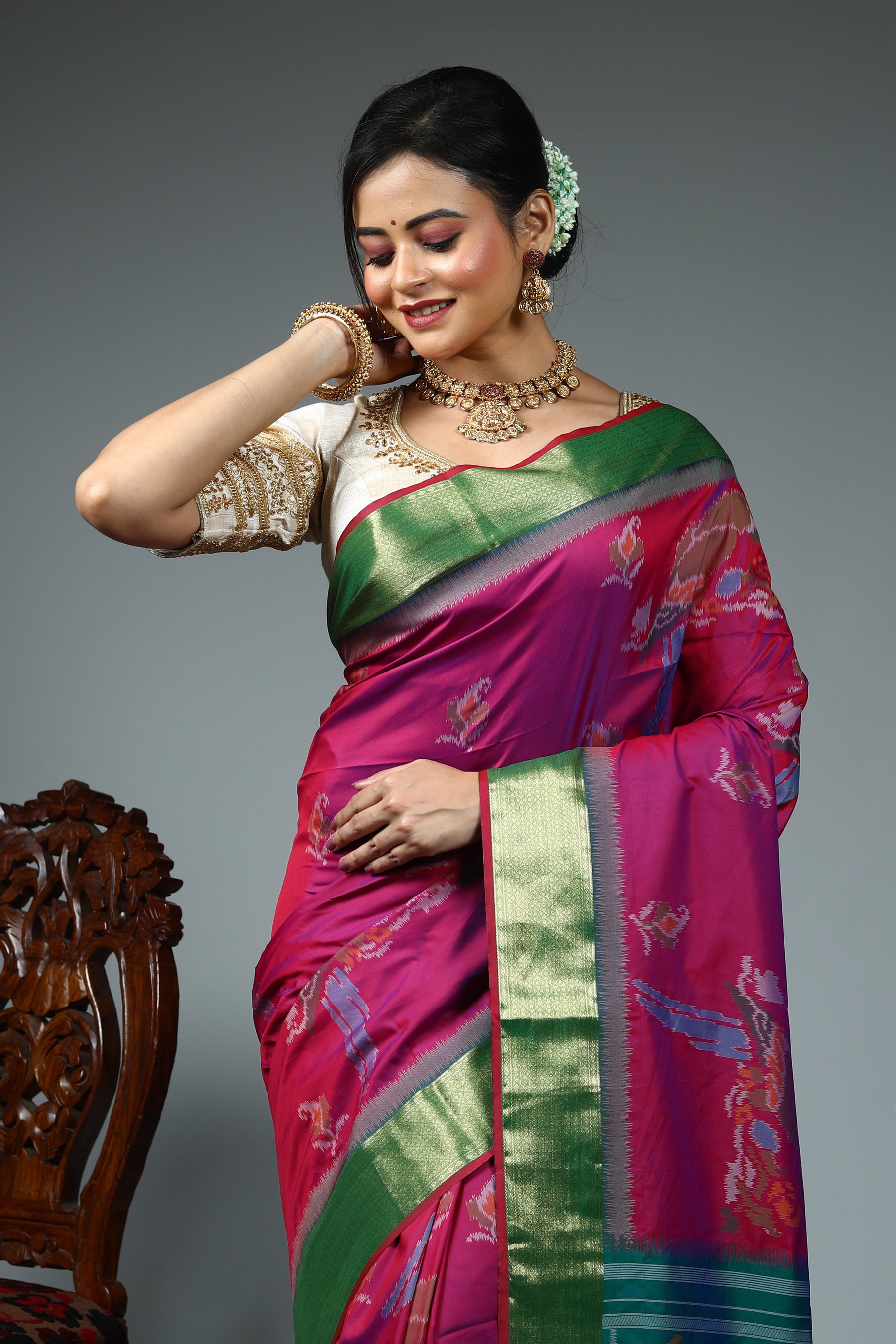 Purple Blended Handloom Silk Saree