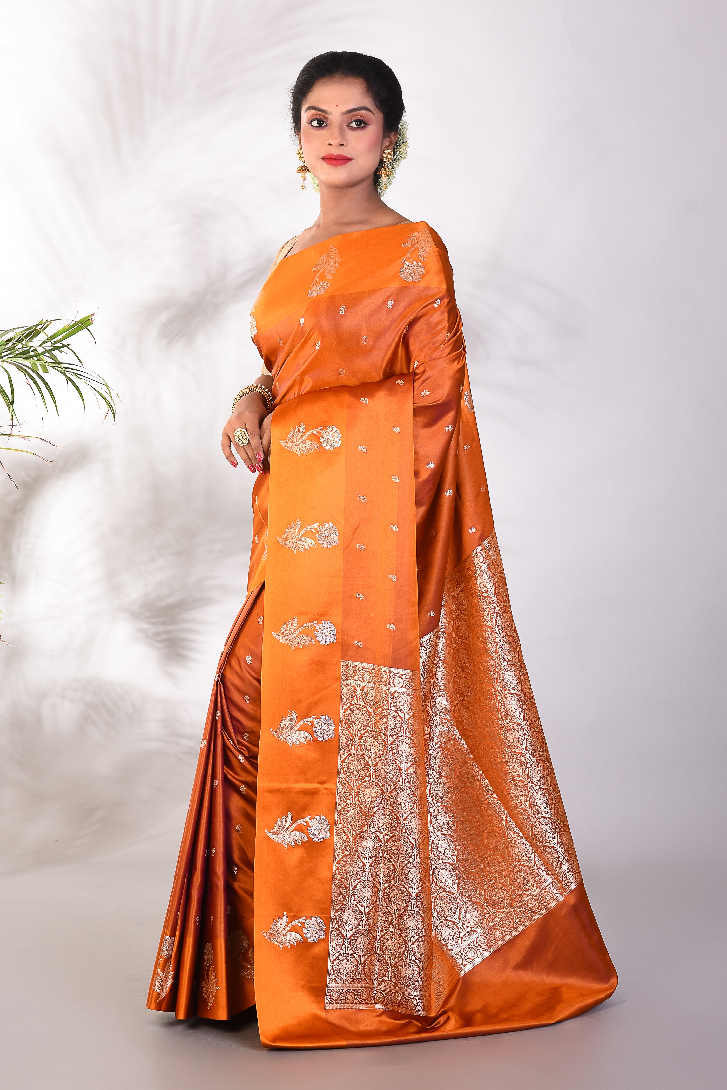 Mustard Mushroo Silk Saree - Keya Seth Exclusive