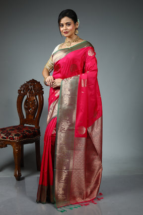 Pink Blended Silk Saree