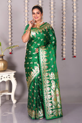 Green Pure Banarasi Silk Saree - Keya Seth Exclusive
