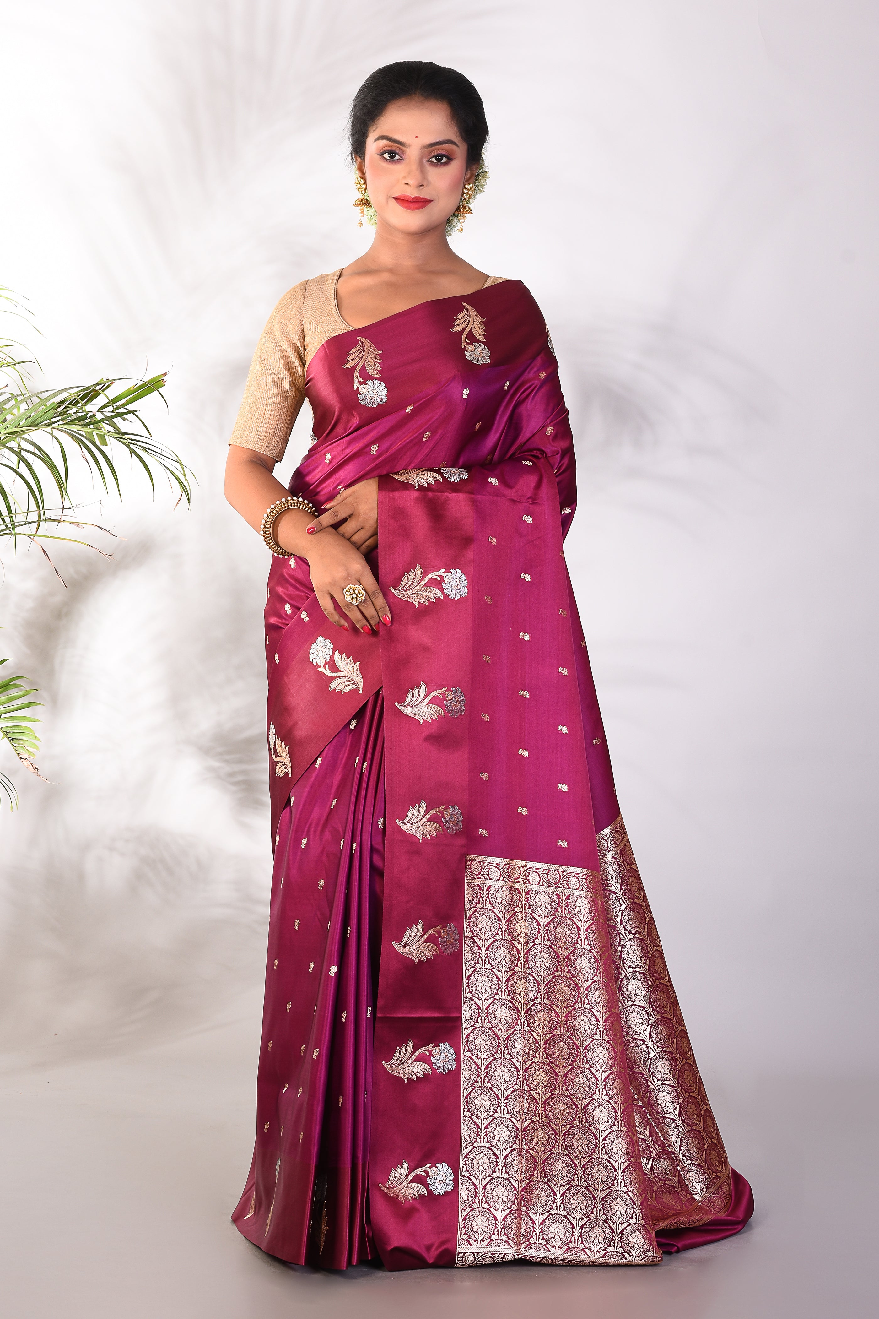 Purple Mushroo Silk Saree - Keya Seth Exclusive