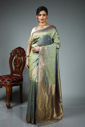 Light Green Blended Silk Saree