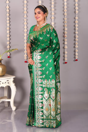 Green Pure Banarasi Silk Saree - Keya Seth Exclusive