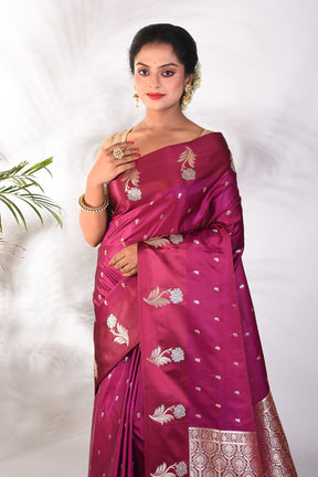 Purple Mushroo Silk Saree - Keya Seth Exclusive