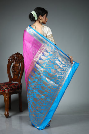 Magenta Blended Silk Saree