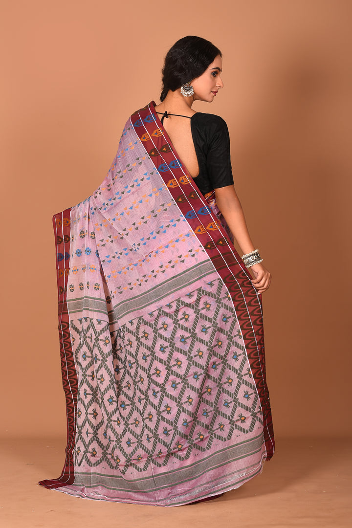 Mauve Jamdani Saree - Keya Seth Exclusive