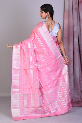 Light Pink Art Silk Saree with Zari Work - Keya Seth Exclusive