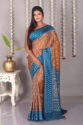 Brown Blended Ikkat Silk Saree - Keya Seth Exclusive