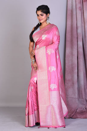 Pink Art Silk Saree with Zari Work - Keya Seth Exclusive