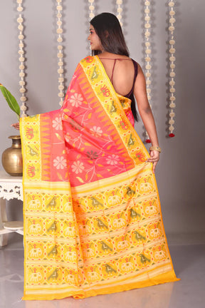 Orange Blended Ikkat Saree - Keya Seth Exclusive