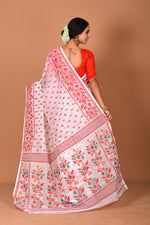 Load image into Gallery viewer, White and Red Jamdami Saree - Keya Seth Exclusive
