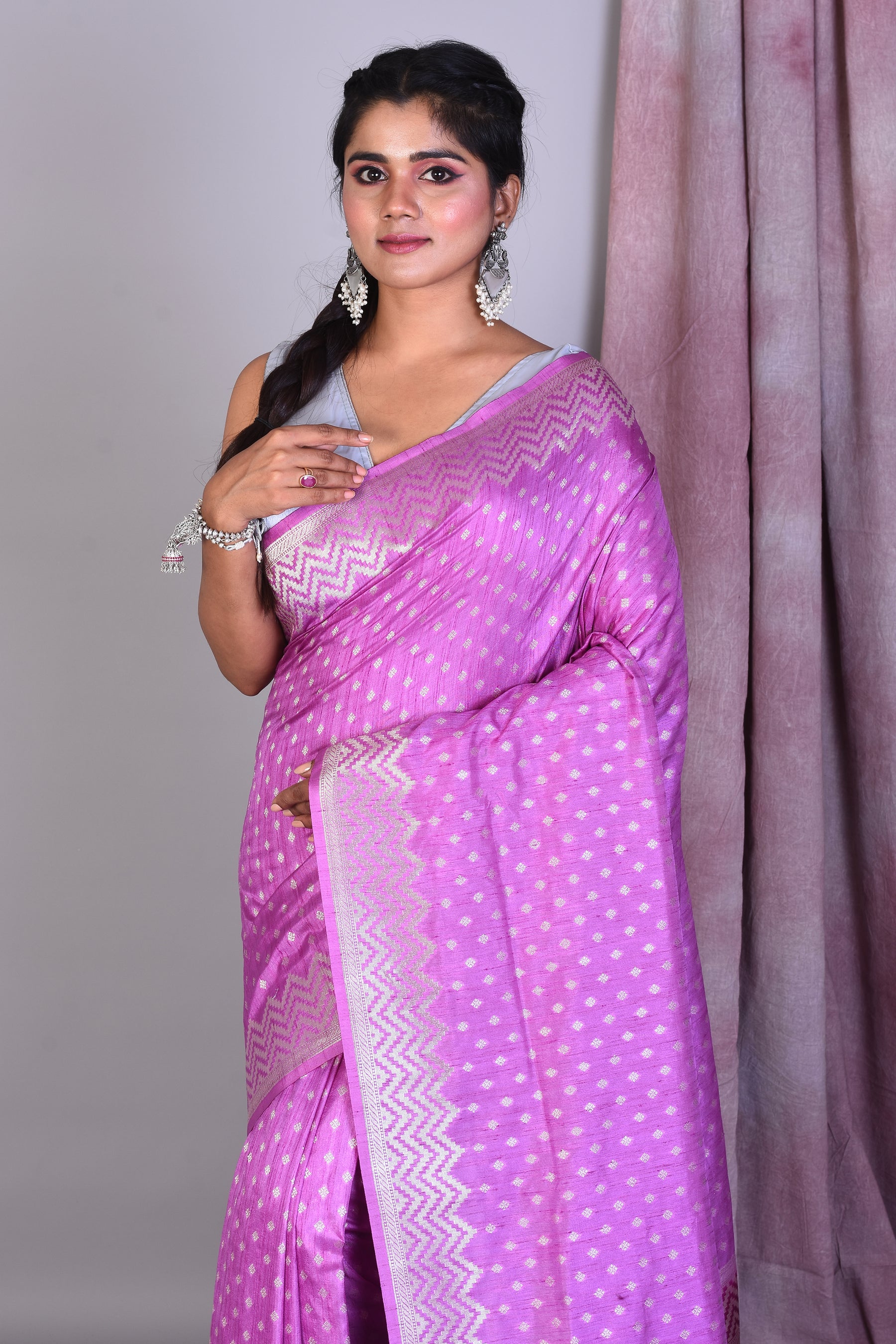 Lavender Art Silk Saree with Zari Work - Keya Seth Exclusive