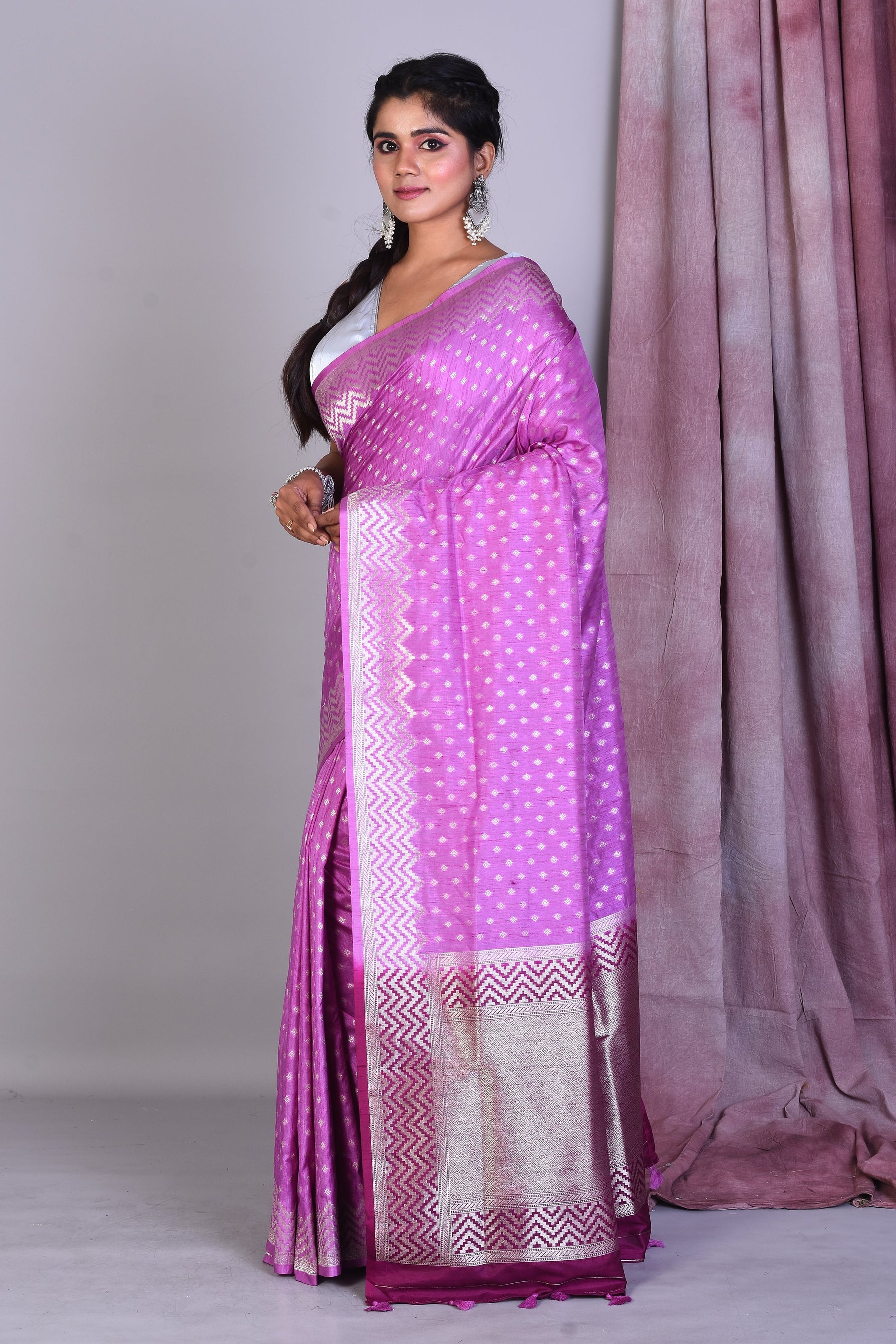 Lavender Art Silk Saree with Zari Work - Keya Seth Exclusive