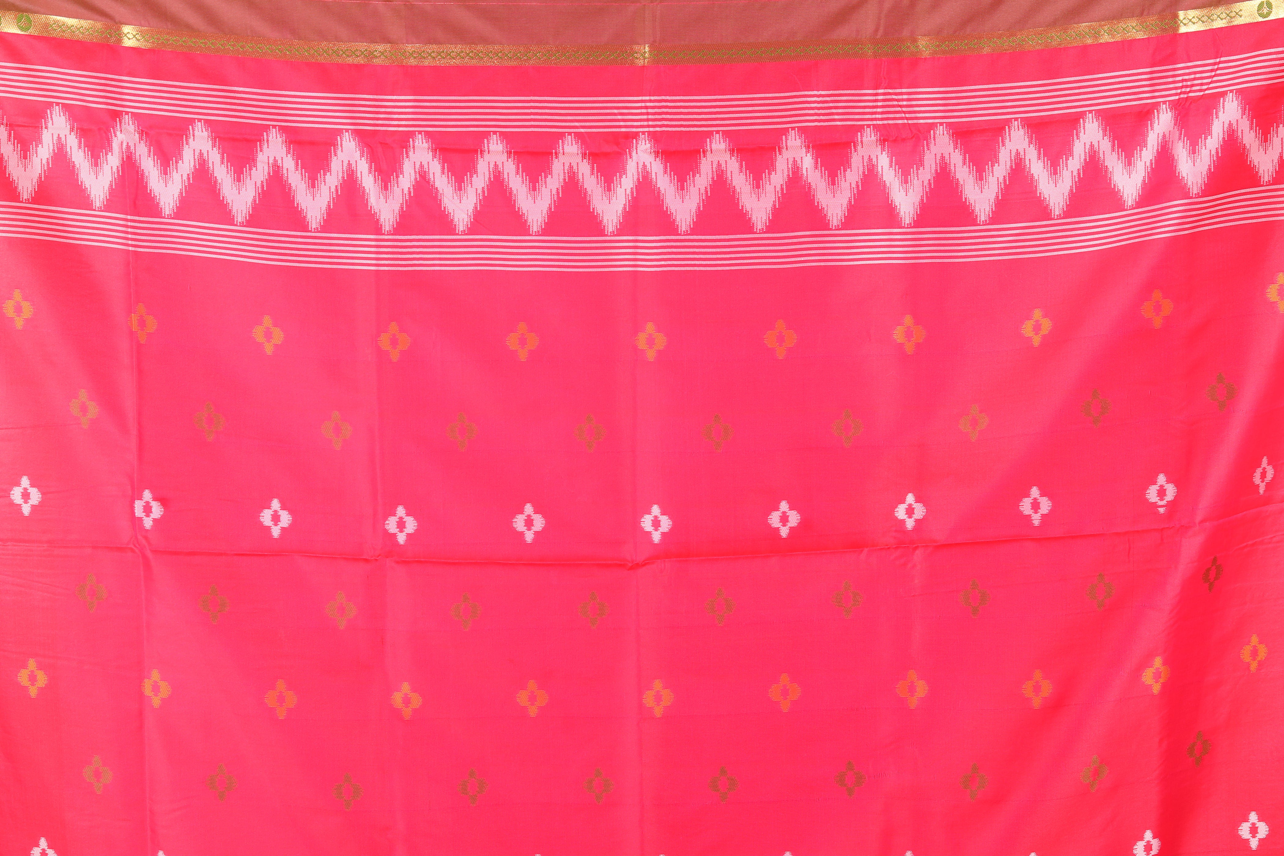 Brown Dual Tone Blended Ikkat Silk Saree - Keya Seth Exclusive