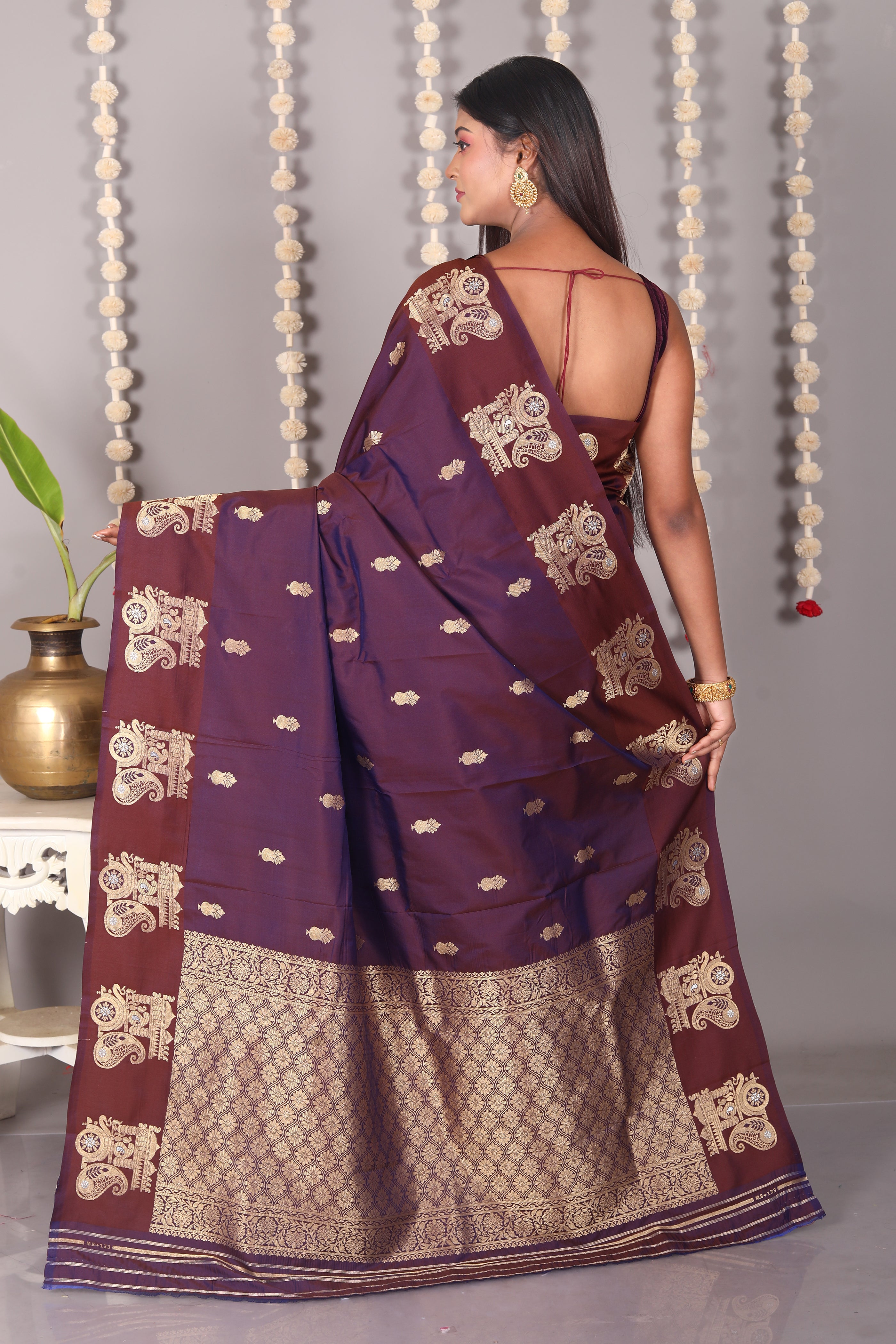 Dual Tone Purple Blended Mashru Silk Saree - Keya Seth Exclusive