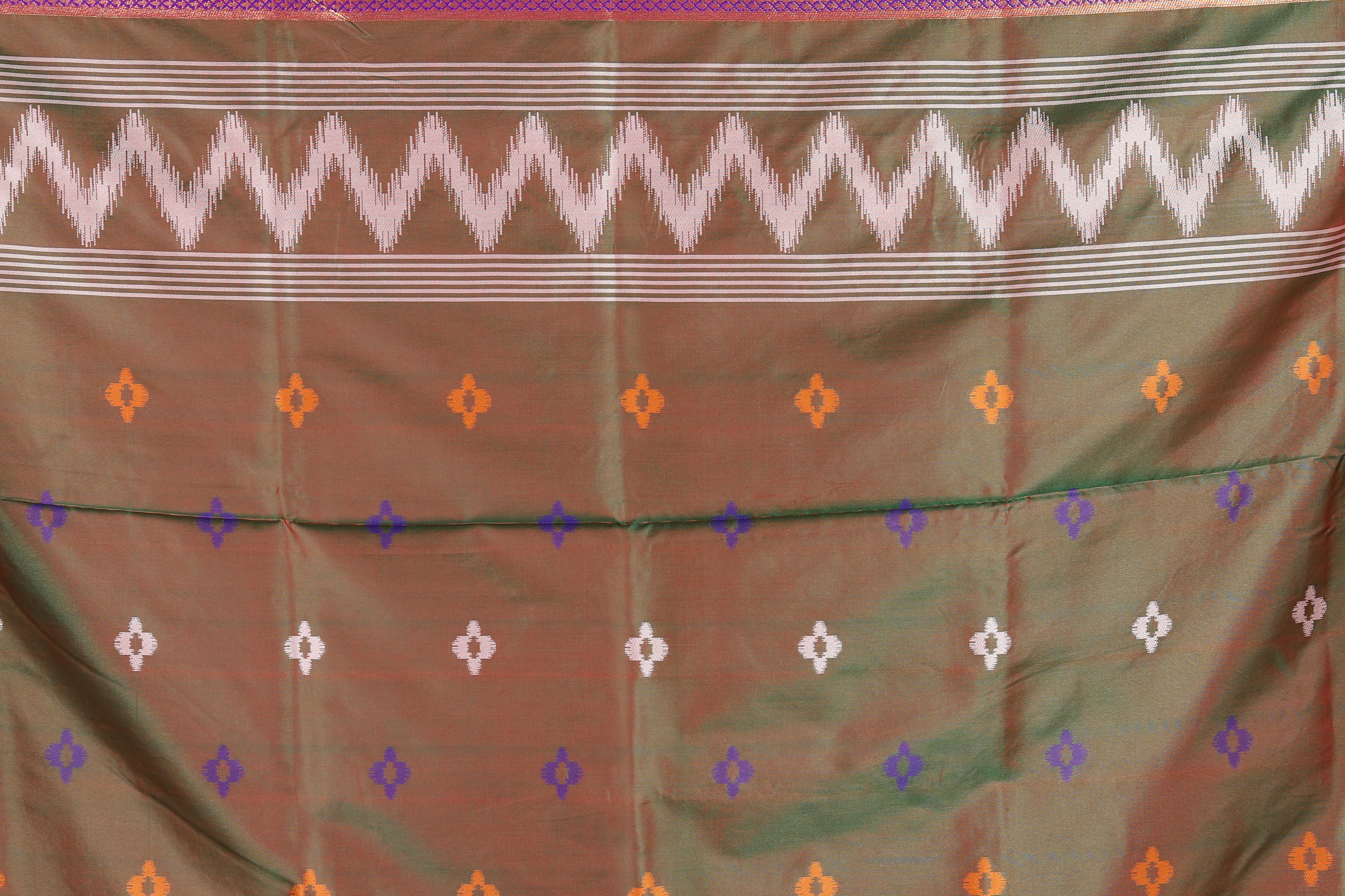 Dual Tone Purple Blended Ikkat Silk Saree - Keya Seth Exclusive
