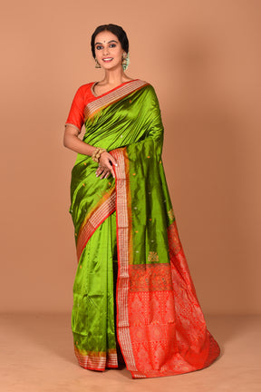 Green Pure Bomkai Saree - Keya Seth Exclusive