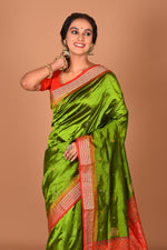 Load image into Gallery viewer, Green Pure Bomkai Saree - Keya Seth Exclusive
