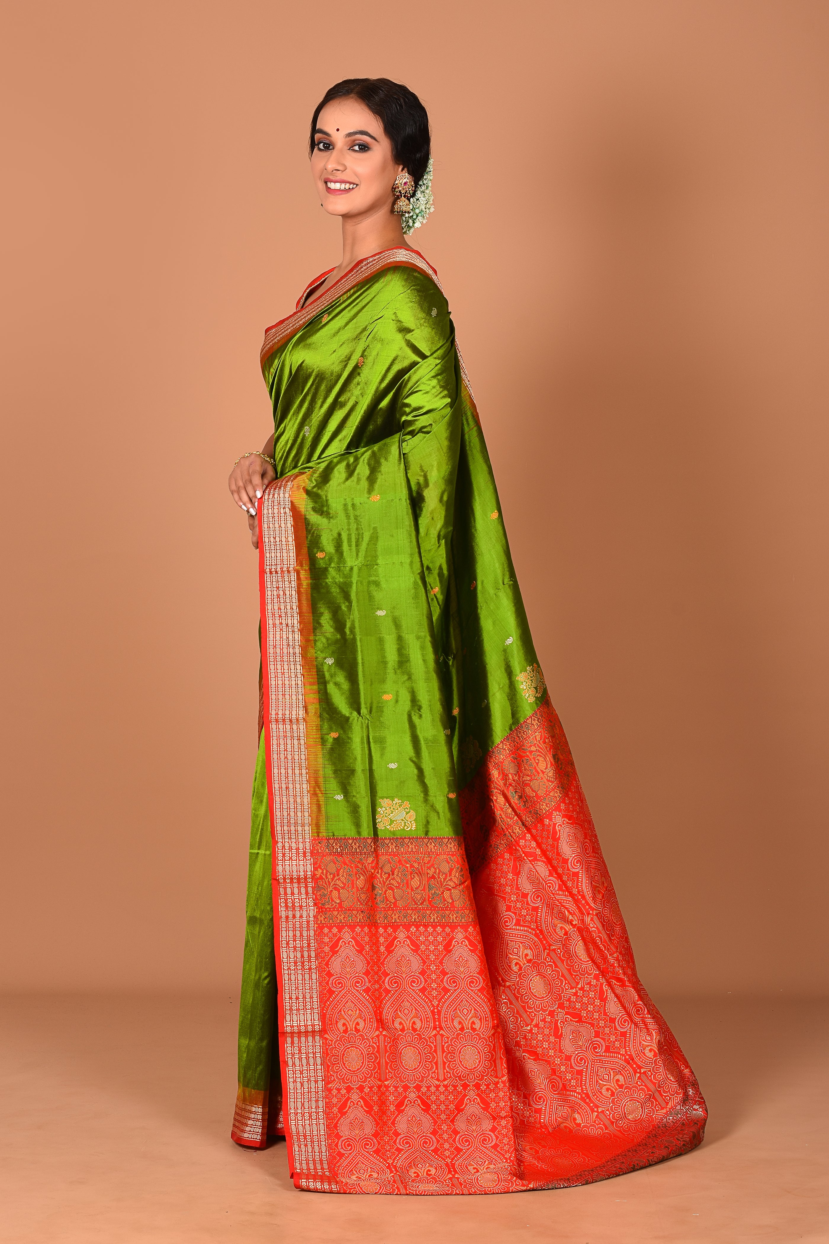 Green Pure Bomkai Saree - Keya Seth Exclusive