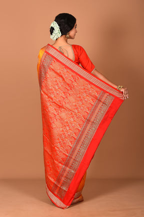 Orange Pure Bomkai Saree - Keya Seth Exclusive