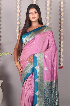 Pink Blended Katan Saree - Keya Seth Exclusive