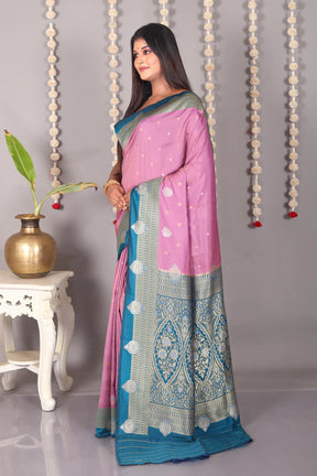 Pink Blended Katan Saree - Keya Seth Exclusive