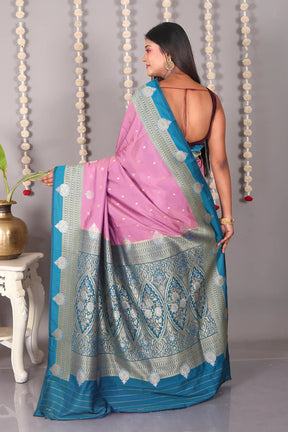 Pink Blended Katan Saree - Keya Seth Exclusive