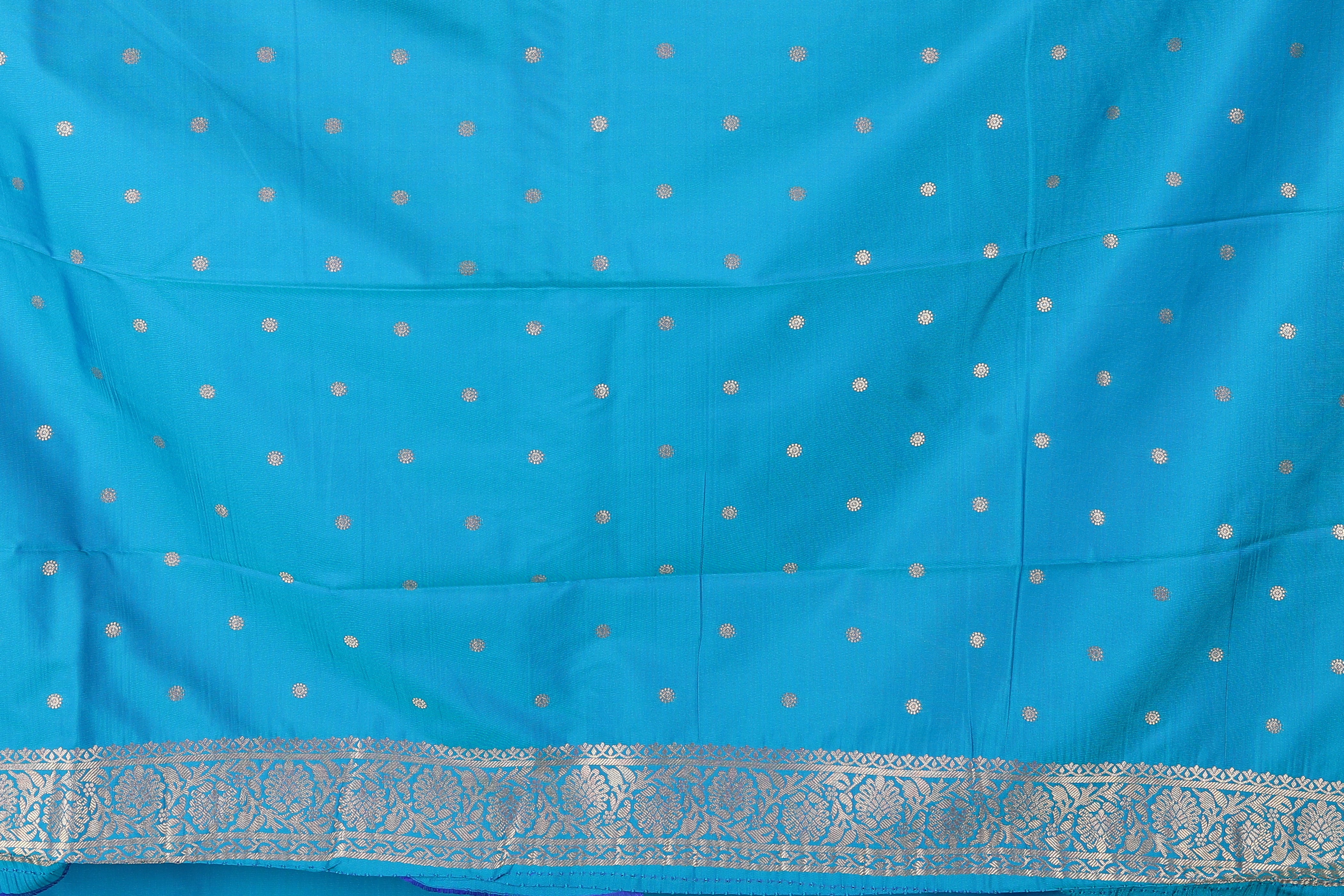 Blue Blended Mashru Silk Saree - Keya Seth Exclusive