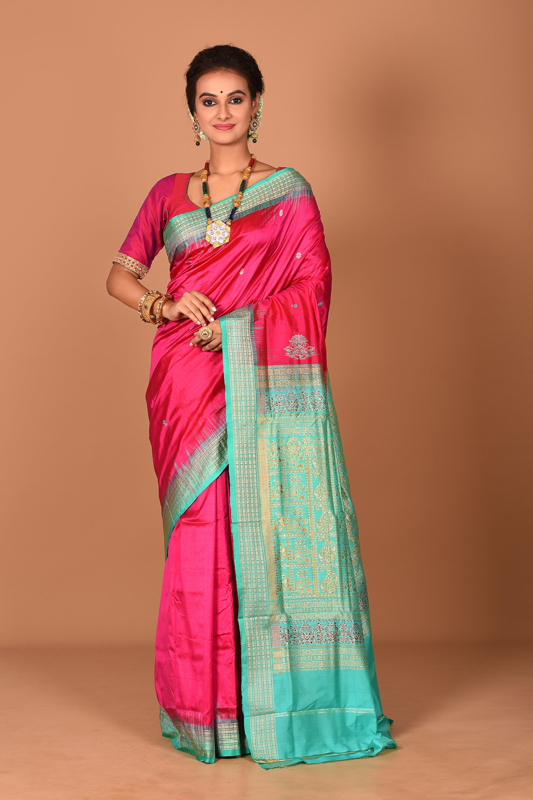 Pink Pure Bomkai Saree - Keya Seth Exclusive