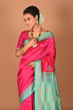 Pink Pure Bomkai Saree - Keya Seth Exclusive