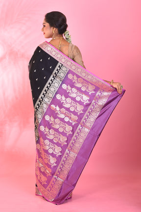 Black Mushroo Silk Saree - Keya Seth Exclusive