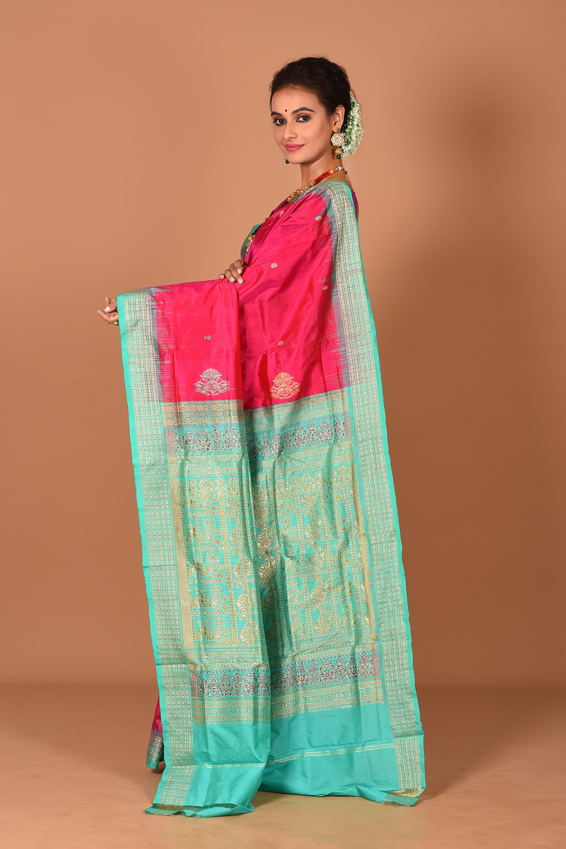 Pink Pure Bomkai Saree - Keya Seth Exclusive