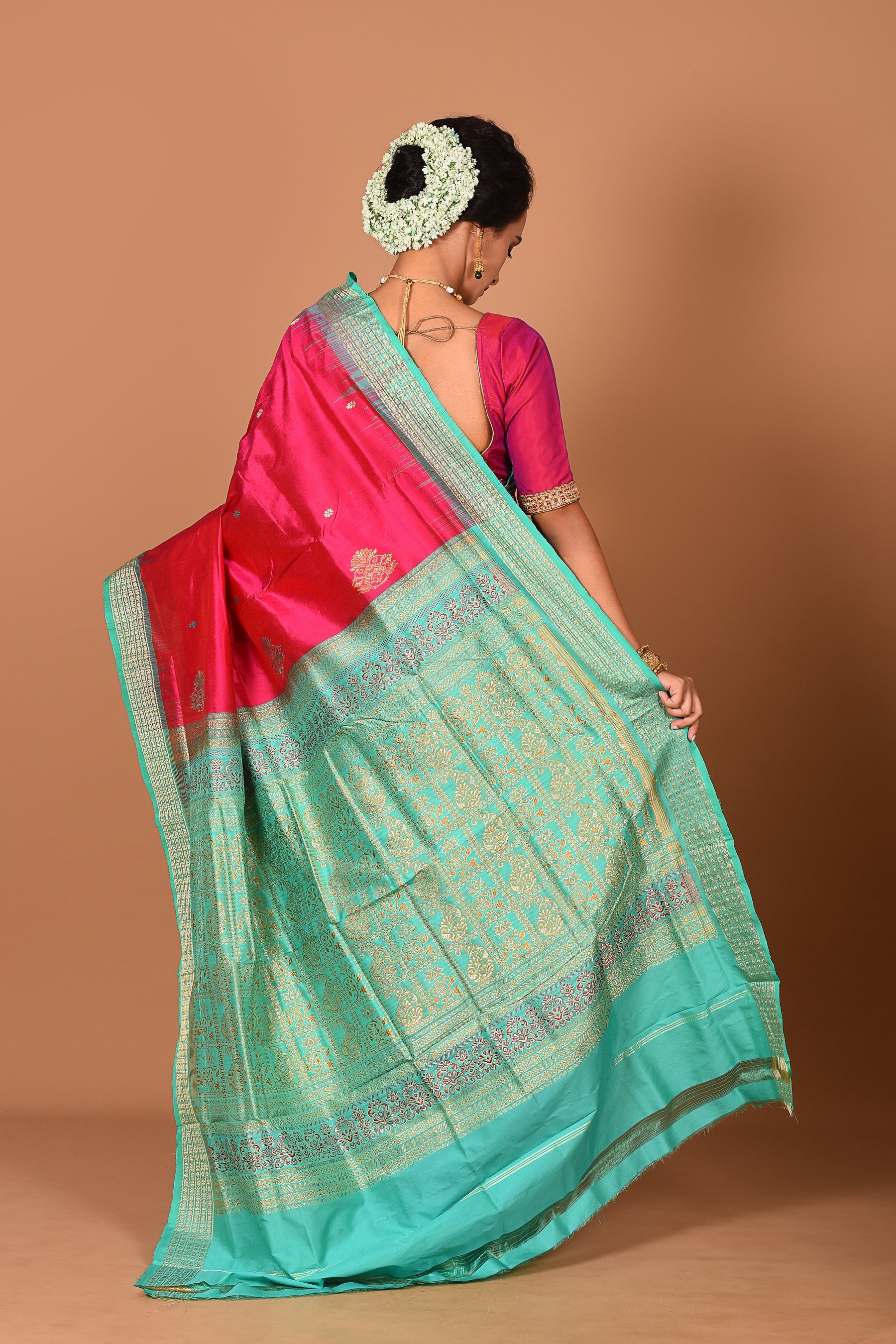 Pink Pure Bomkai Saree - Keya Seth Exclusive