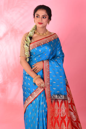 Blue Mushroo Silk Saree - Keya Seth Exclusive