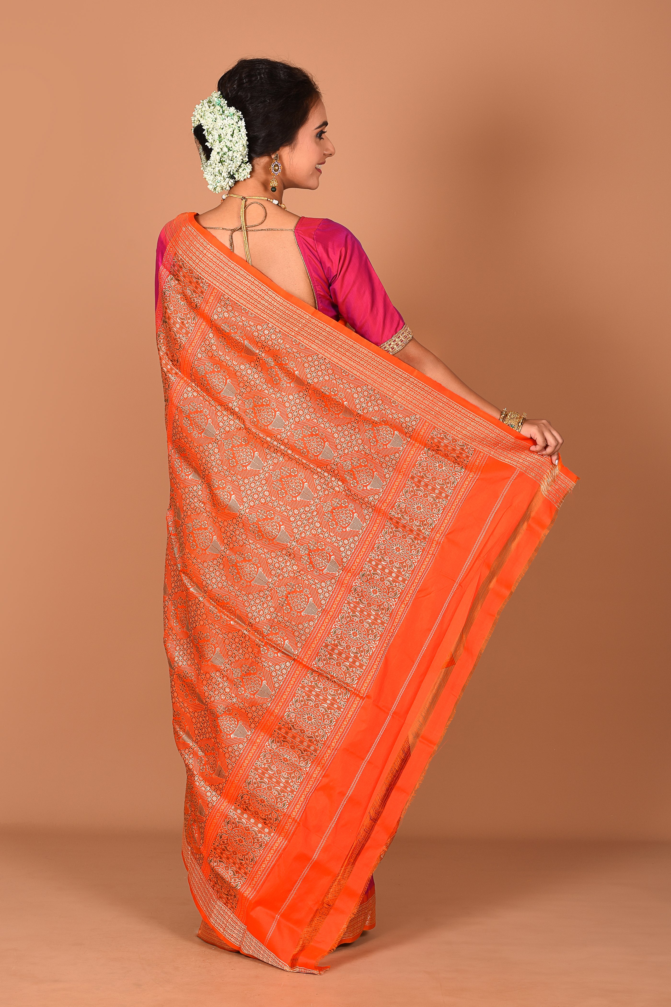 Deep Pink Pure Bomkai Saree - Keya Seth Exclusive