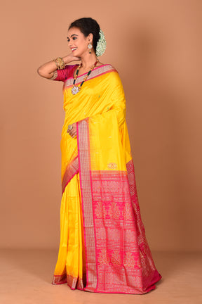 Yellow Pure Bomkai Saree - Keya Seth Exclusive