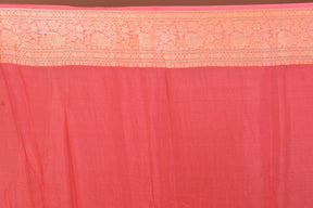 Multicolored Khaddi Georgette Saree with Peach Borders - Keya Seth Exclusive